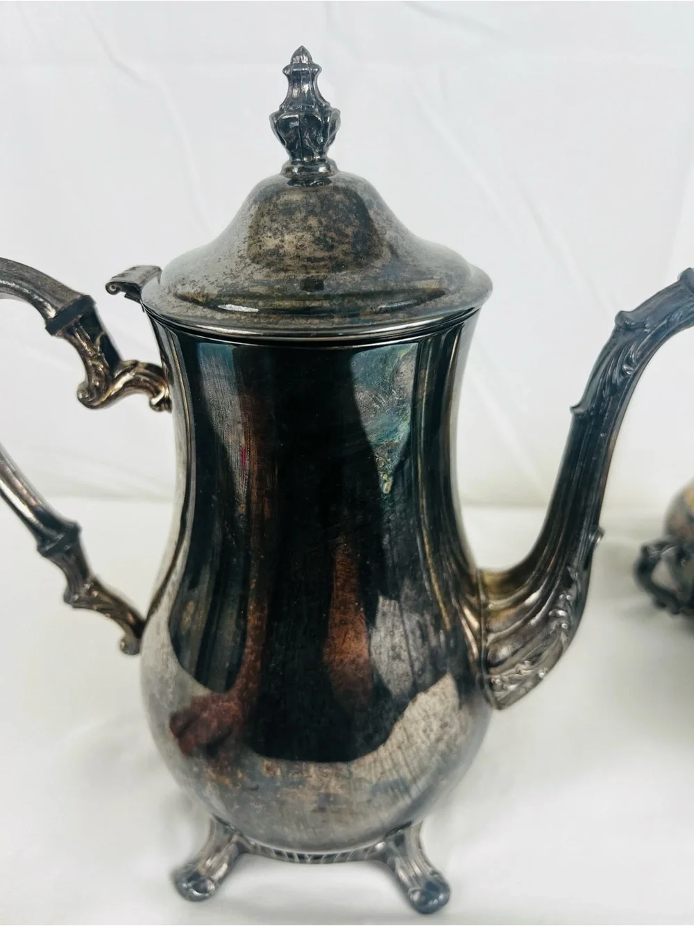 ornate 4 piece silver plated tea coffee set details International Silver Company
